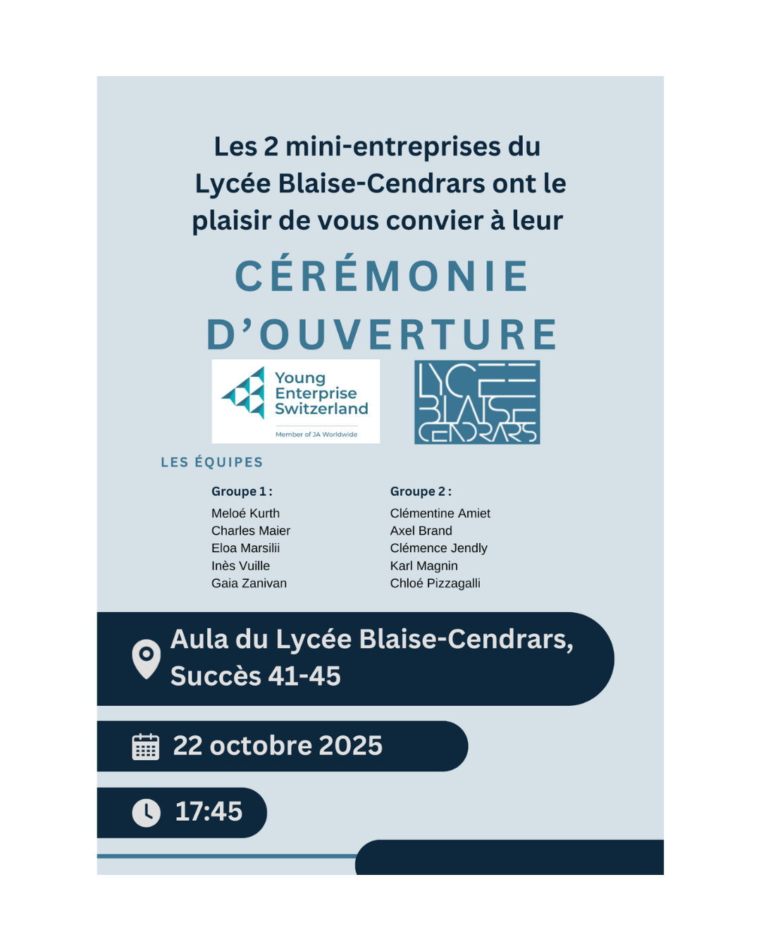 Projet YES : Cérémonie d’ouverture